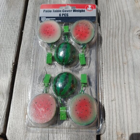 WATERMELON Patio Table Cover Weight 6 Piece Brand New in Package BNIP - Picture 1 of 3